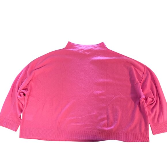 Pilcro Anthropologie The Alani 100% Cashmere Mock-Neck Sweater Neon Hot Pink 3XL - Picture 4 of 10